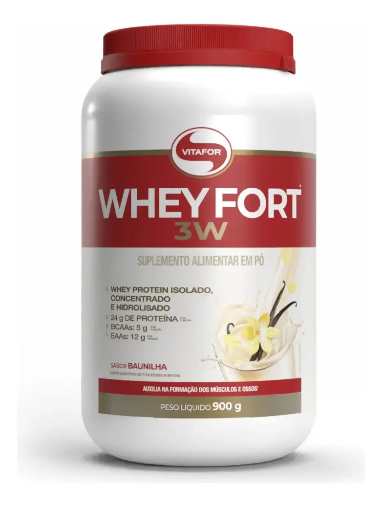 Vitafor Whey Fort 3W 900 g · baunilha — foto do produto do catálogo KRAFTA.LAB