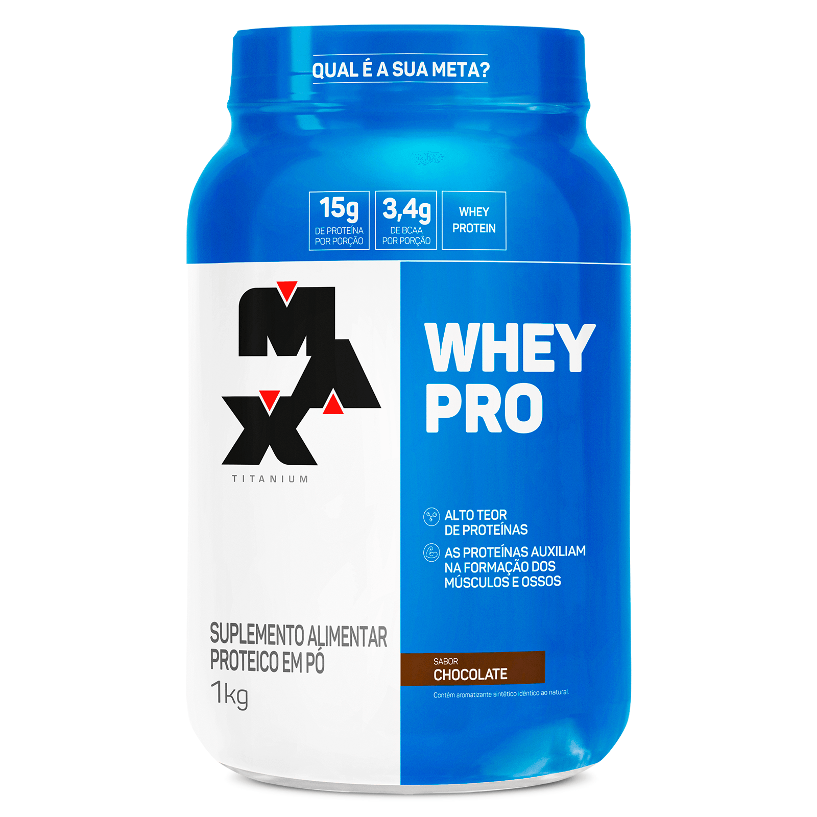 Embalagem de Max Titanium Whey Pro, 1 kg, Chocolate